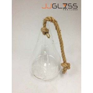 2H-Water Drop 32 cm. Big Rope - Hanging pear shaped vase, Height 32 cm. (With Hole)